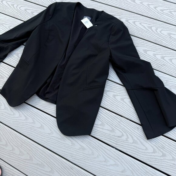 New The Limited Stretch Black Suit Blazer Jacket Coat Size 12 Open Front NWT - Picture 2 of 8